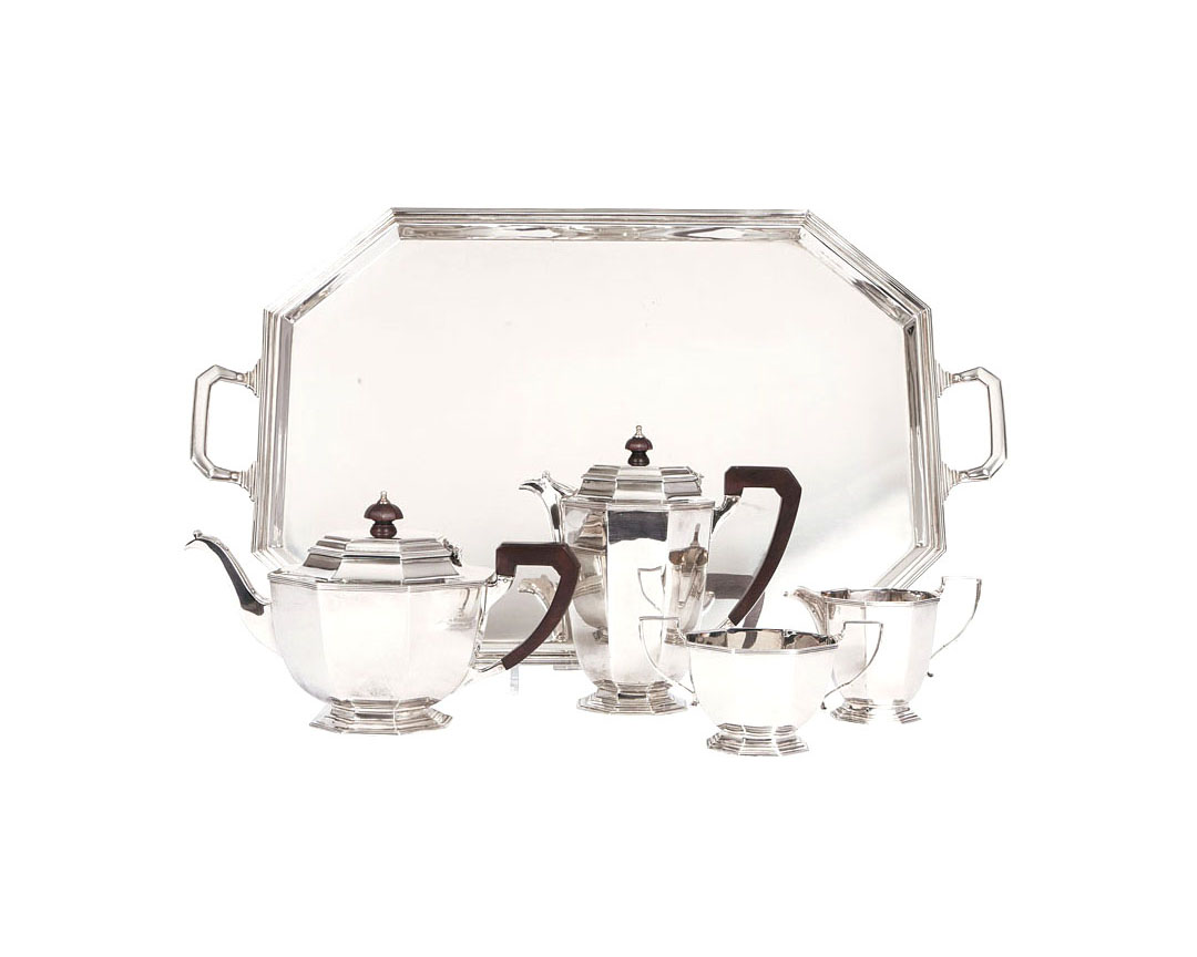 An Art Deco coffee and tea service